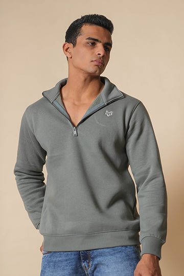 Half-Zip Sweat - Grey