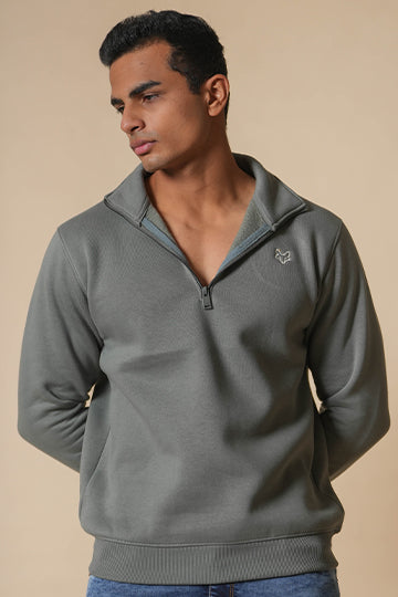 Half-Zip Sweat - Grey