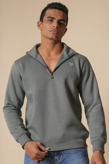 Half-Zip Sweat - Grey