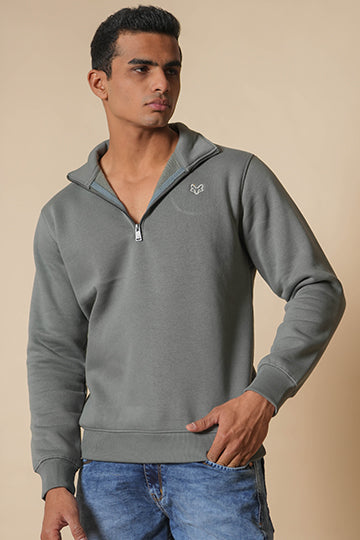 Half-Zip Sweat - Grey