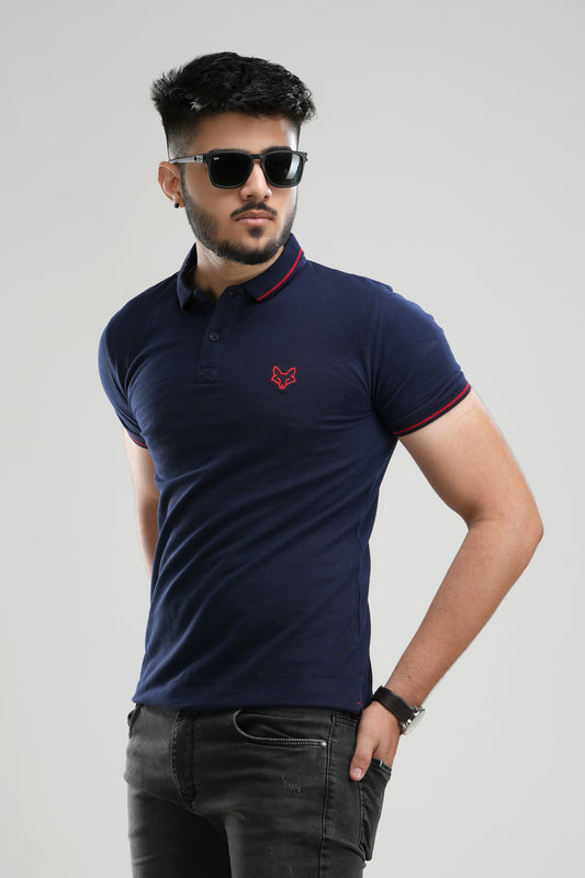 Polo T-shirt - Aqua Navy