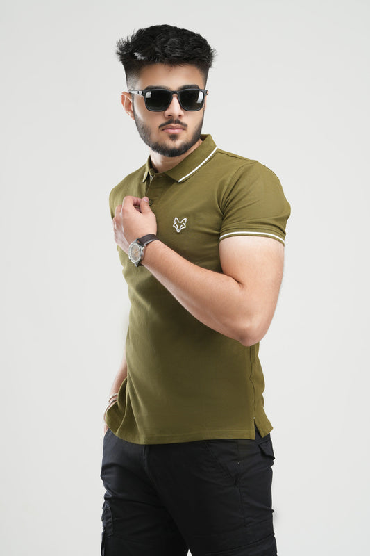Polo T-shirt - Dark Olive Green
